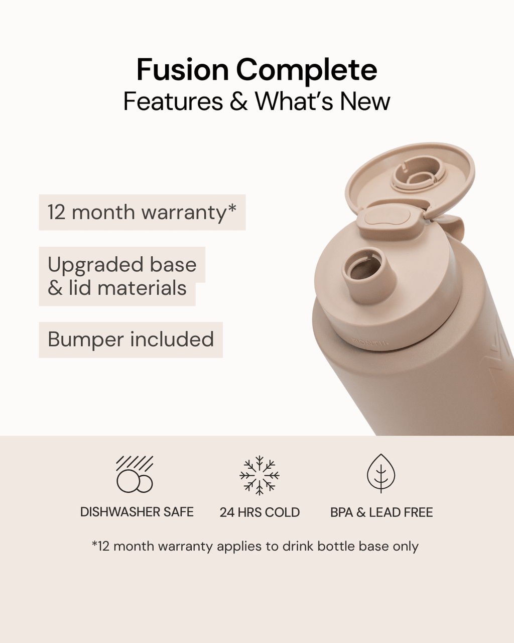 MontiiCo 1L Fusion Drink Bottle Screw Top - Splash