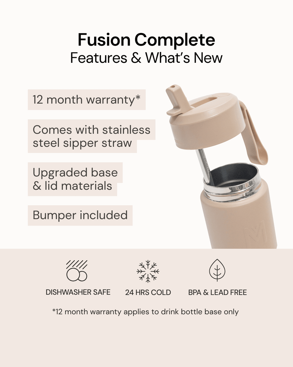 MontiiCo 475ml Fusion Drink Bottle Sipper - Apple