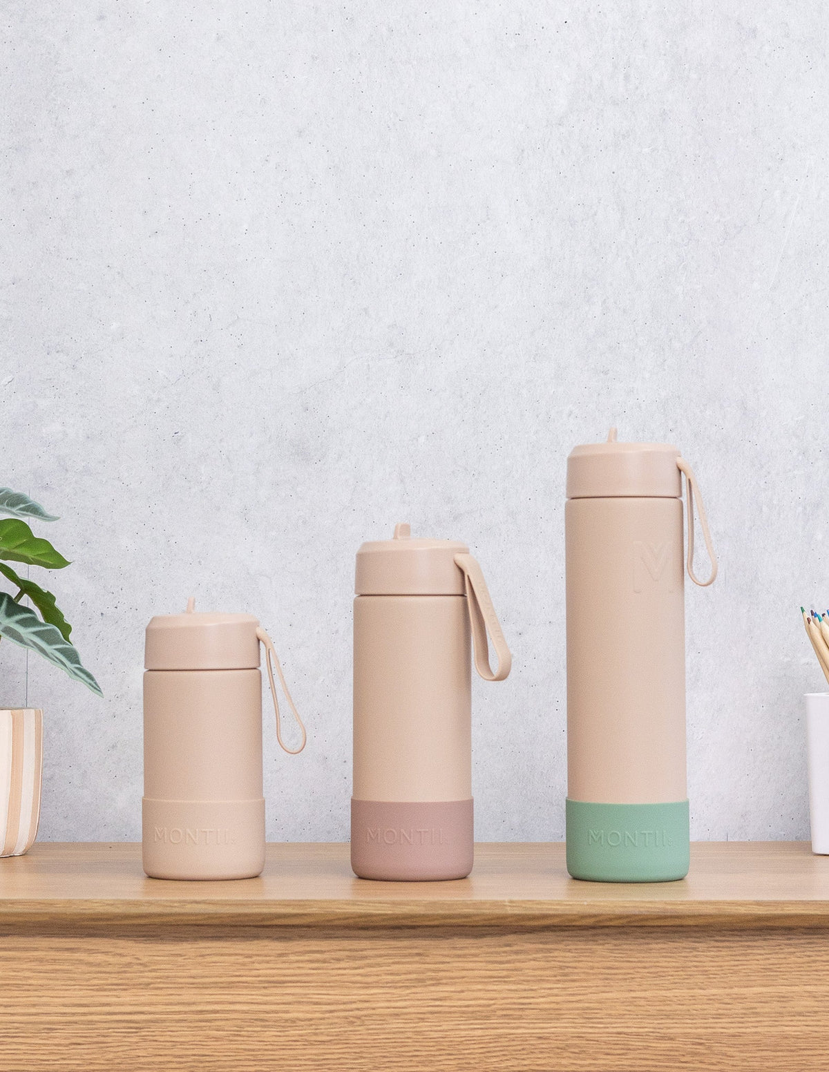 MontiiCo 700ml Fusion Drink Bottle Sipper - Sand